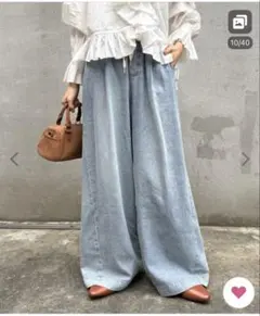 チャオパニックティピィー　ワイドイージーデニムパンツ　M