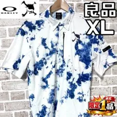 【早い者勝ち✨】オークリー スカル メンズ 半袖ポロシャツ XL ホワイト/総柄のサムネイル