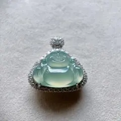 天然ミャンマー産本翡翠 s925 大粒木那雪花棉 福豆 ペンダントトップ 