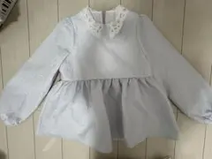 ジャガードレース襟ペプラムトップス