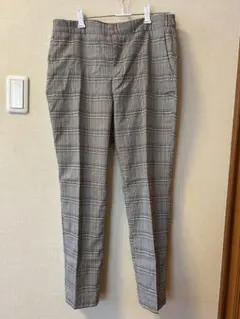 ZARA チェック柄 スラックス グレー系