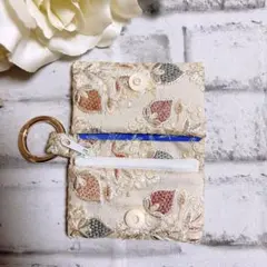 インド刺繍リボン　ポーチ　マルチポーチ　ハンドメイド　NO3284 小銭　コイン