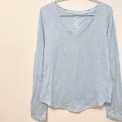 ✨人気✨ 【S】 ソノマ SONOMA Ｔシャツ 水色 長袖 Ｖネック 綿