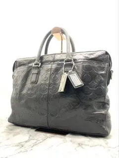 COACH コーチ オールレザー ビジネスバッグ 型押し オプアート 70251 メルカリ