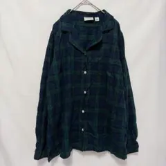 ★L.L.Bean【L】エルエルビーン チェックシャツ ネルシャツ グリーン