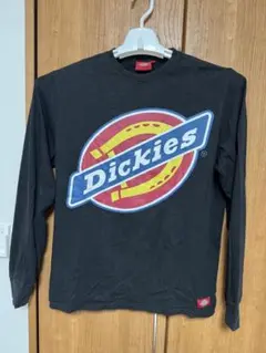 Dickies ブラック 長袖Tシャツ ロゴプリント