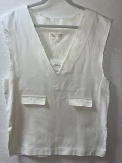 【チャコクローゼット】新品タグ付き❗️ アイボリー Vネックベスト Fサイズ
