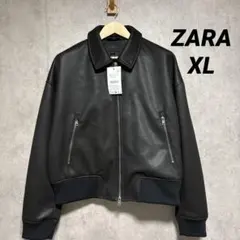 ZARA ザラ フェイクレザーボンバージャケット XLのサムネイル