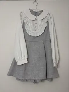 evelyn ツイード ロンパース セットアップ 風
