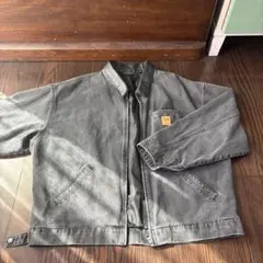 グレー デニム風 ジップアップジャケット