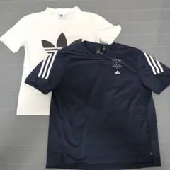 レディース adidas Tシャツ ２枚セット サイズL 白には汚れあり