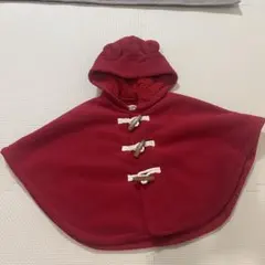 Hot Biscuits 赤 フリース ポンチョ F 70〜90