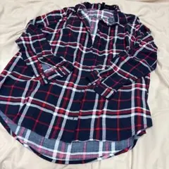 H&M チェック柄長袖シャツ US 10
