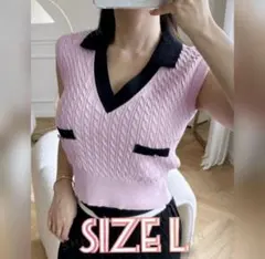 レディース DAZY ケーブルニット ノースリーブセーターベスト size L