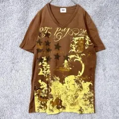 6628 タケオキクチ Tシャツ Ｌ ブラウン 綿100% 日本製 スカルのサムネイル