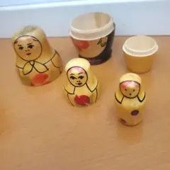 小さめ　木製マトリョーシカ人形セット