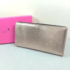良品★ケイトスペード 2つ折ロングウォレット 長財布 小銭入有 レザー 本革 金