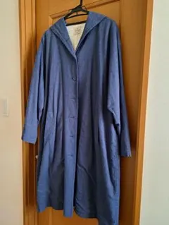 SM2　サマンサモスモス　フード付き青コットンリネンコート　中古品