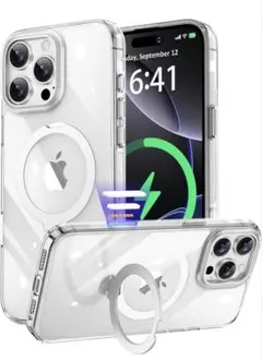 iPhone 14 ProMax用ケース MagSafe対応360度回転スタンド