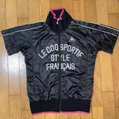 美品ルコック 半袖ジップアップジャケット　M レディースゴルフウェア　ナイロン