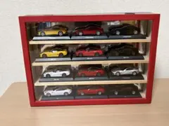 フェラーリ＆ランボルギーニショーケース＆ミニカーセットです。 京商 ミニカーコレクション フェラーリ、ランボルギーニ8台セット 自作