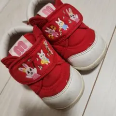 ミキハウス シューズ 14.0 うさこ 音楽隊 音符 赤色