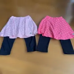 baby doll 水玉模様スカート風レギンス（スパッツ）セット