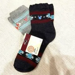 新品未使用‼️ミッキーマウス刺繍ソックス2足セット