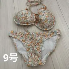 【匿名配送】三愛 花柄 フリル セパレート水着 ビキニ Sサイズオレンジ系のサムネイル