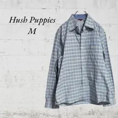 【Hush Puppies】【M】長袖シャツ　チェック柄　爽やか　オシャレ　男女