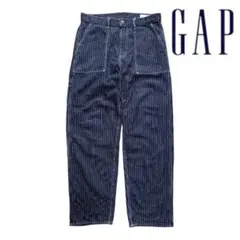 【即完品】GAP ストライプ カーペンターパンツ バギー W31 × L32