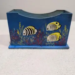 20)魚デザインの木製小物立て+おまけ付