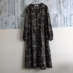 ♥試着新品♥Samansa Mos2 花柄長袖ワンピース M　透け感