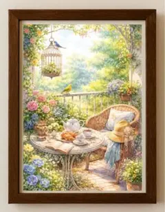 【水彩画アート】朝光にほどける静けさ 2L版写真用紙