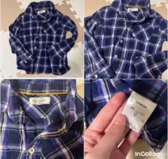 クラシック ネイビー チェックシャツ