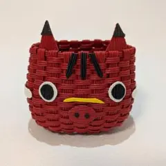 エコクラフト　小物入れ（赤ベコ）