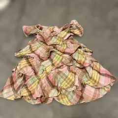 メゾピアノ　チェック柄ノースリーブワンピース 135