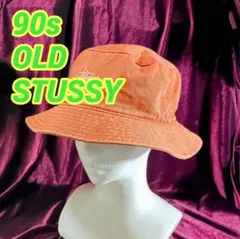90s ヴィンテージ★OLD STUSSY紺タグフェードバケットハット Y257