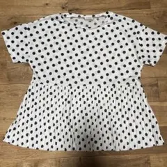 Zara Kids ドット柄 プリーツ切り替え Tシャツ 152cmのサムネイル