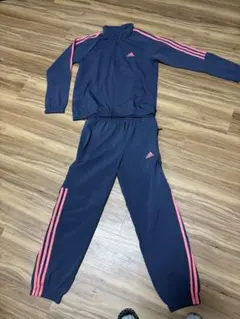 【美品】薄手adidas ジャージ上下セット ネイビー/ピンク