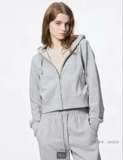 GU スウェットフルジップパーカ グレー