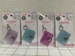 セリア　アルバムミニキーホルダー　シール帳　4点　ピンク　青　　薄紫ミニシール帳