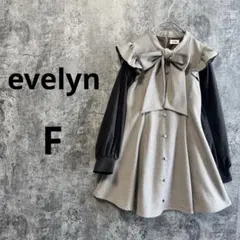 n203【evelyn】チェックリボン ミニワンピース レイヤード風 フレア