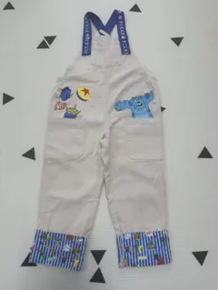 キャラクター刺繍 ベージュオーバーオール110cm