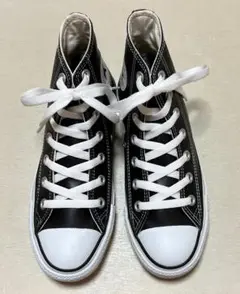 コンバース　オールスター　レザー　HI　ブラック　22cm　新品