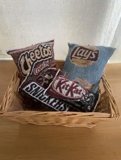 snacks cushion インテリア小物４点セット