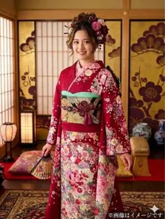 振り袖　フルセット　別誂長襦袢　成人式　金彩加工　刺繍入り　銀通し　838