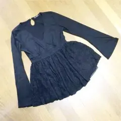 INGNI ベル スリーブ カシュクール ペプラム レース カットソー イング