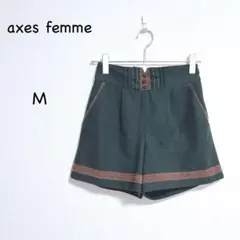 アクシーズファム ショートパンツ M グリーン レース装飾 レトロガーリー