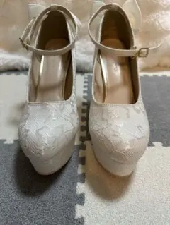 夢展望　バックリボンヒールパンプス　お値下げ可のサムネイル